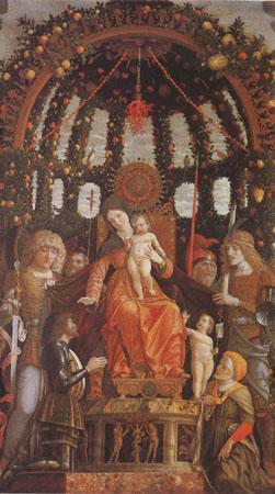 Andrea Mantegna Virgin and Child Surrounded by Six Saints and Gianfrancesco II Gonzaga (mk05) Spain oil painting art